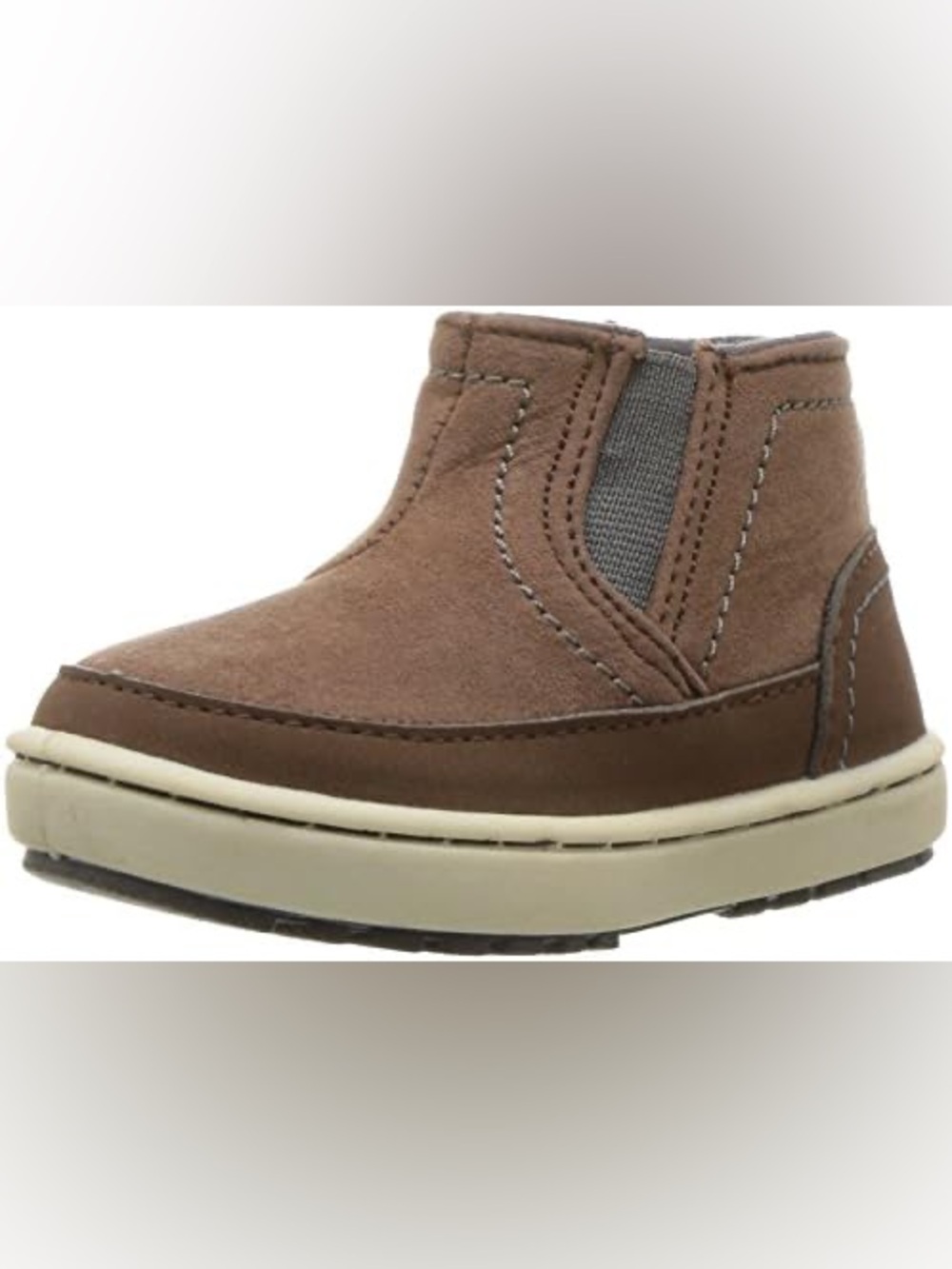 OshKosh B'gosh Toddler Boy Brown Zip Ankle Boots Faux Suede Size 7